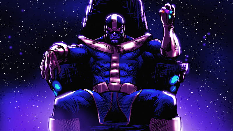 Thanos On His Throne, thanos, superheroes, artwork, artist, , digital-art, HD wallpaper