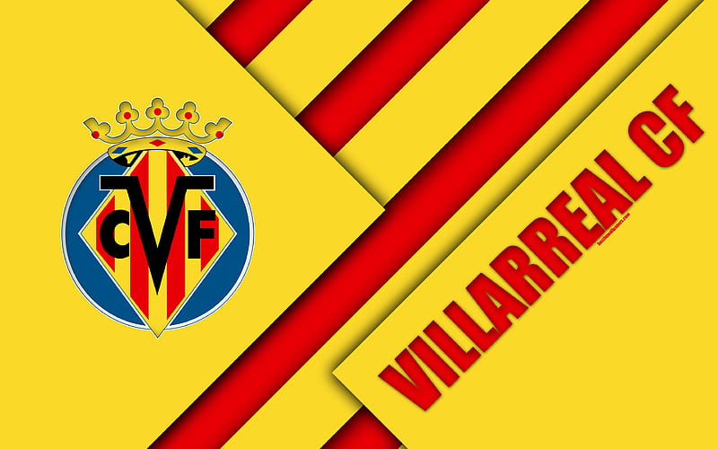 Villarreal CF Spanish football club, logo, material design, yellow red abstraction, football, La Liga, Villarreal, Spain, HD wallpaper