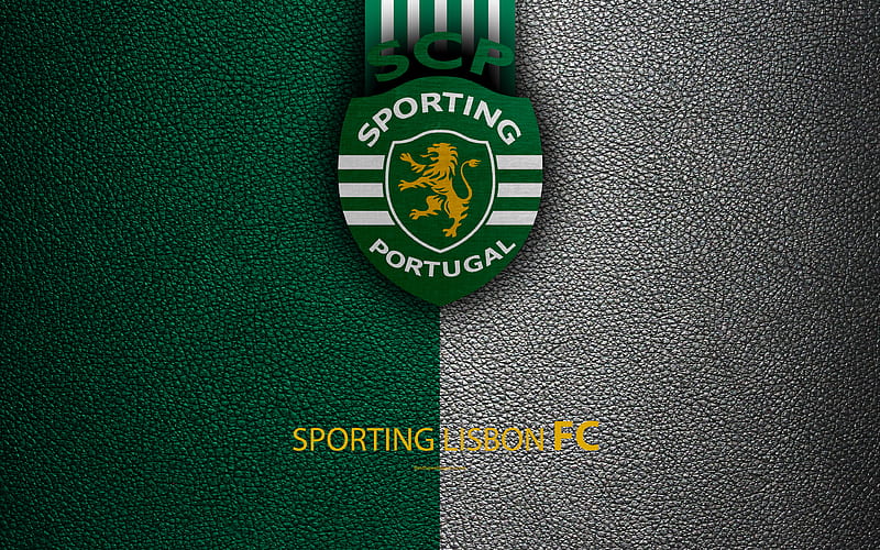 Sporting Lisbon FC leather texture, Liga NOS, Primeira Liga, emblem, Sporting logo, Lisbon, Portugal, football, Portugal Football Championships, HD wallpaper
