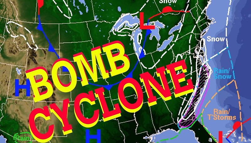 Bomb Cyclone 2018, USA, Map, Bomb, Cold, ze, Cyclone, 2018, Ice, HD wallpaper
