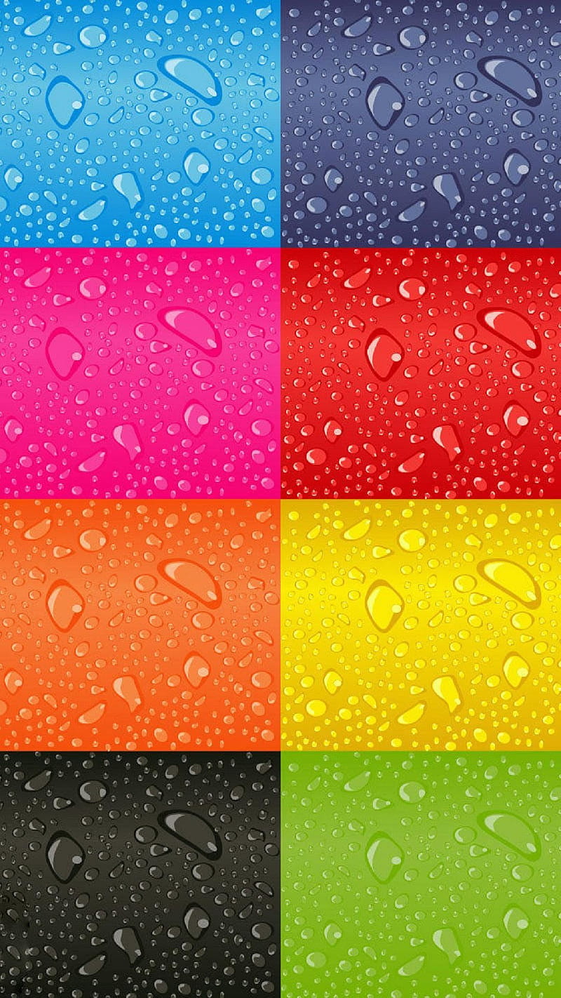 Colors and water droplets , colorful, drops, HD phone wallpaper