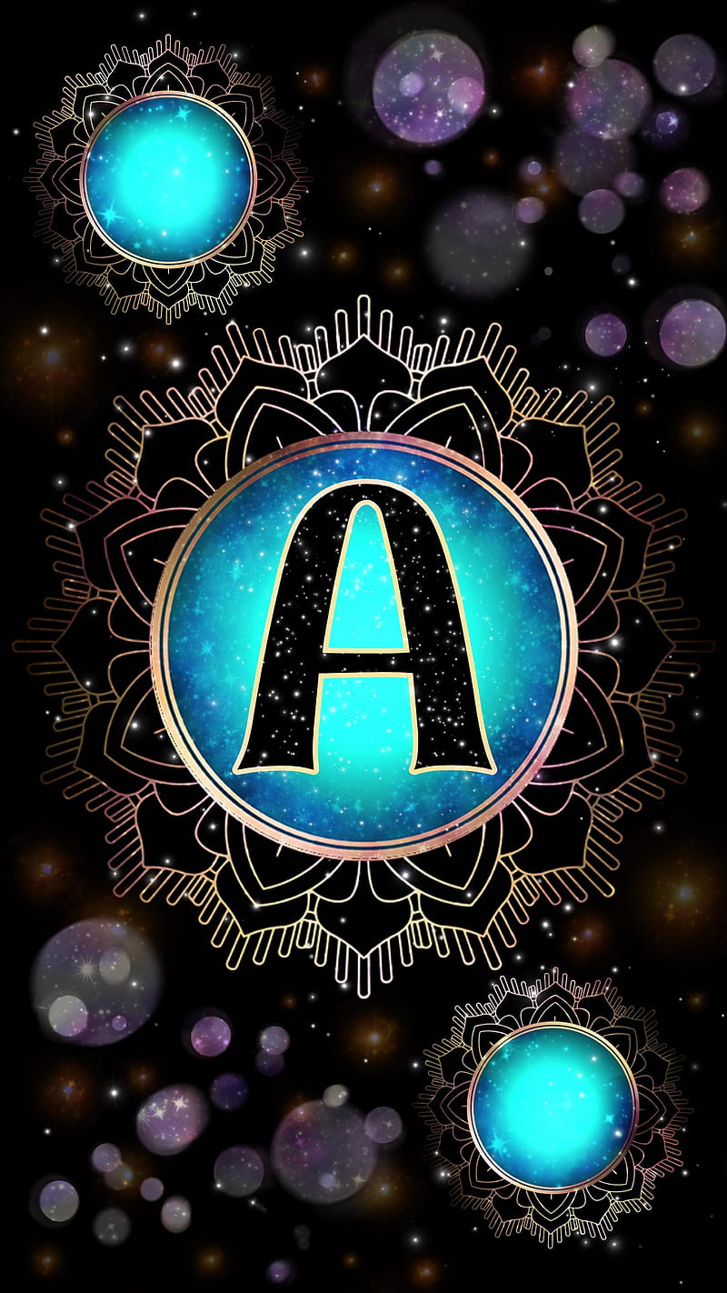 Magick Mandala A, galaxy, glow, initial a, letter a, magic, occult, orb, HD phone wallpaper