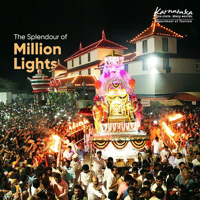 Twitter 上的 Karnataka Tourism：Conducted on an annual basis, the Laksha Deepotsava at the Shri Manjunatha Temple in Dharmasthala is a vibrant festival of lights that lasts for five whole days. #NammaKarnataka #Tourism #, HD phone wallpaper
