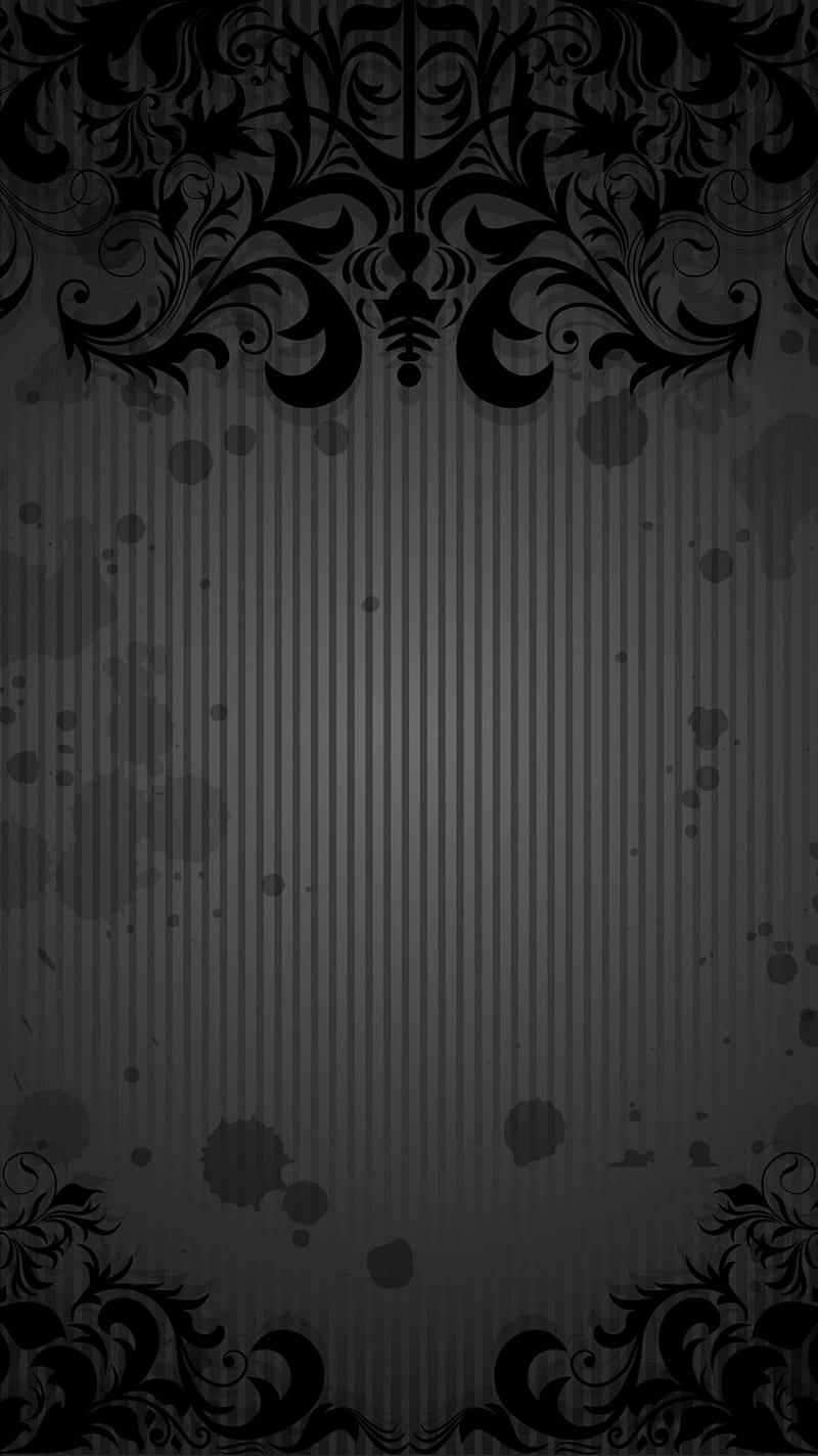 Floral Black, abstract, background, black, floral, flowers, pattern, HD phone wallpaper