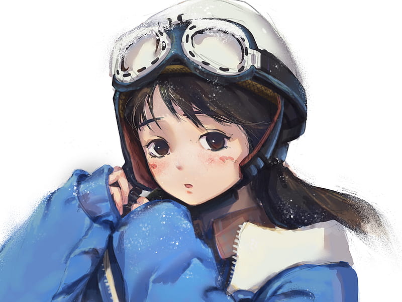 Anime, Original, Girl, Helmet, HD wallpaper