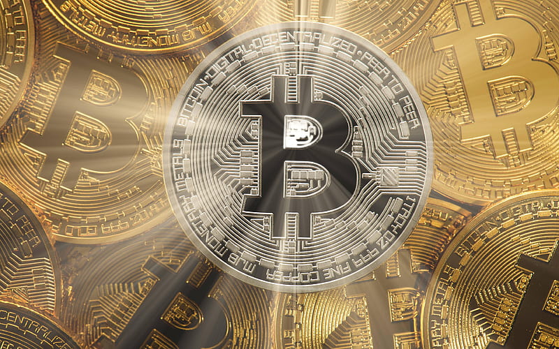 bitcoin, crypto-currency signs electronic money, gold coin, crypto currency, HD wallpaper
