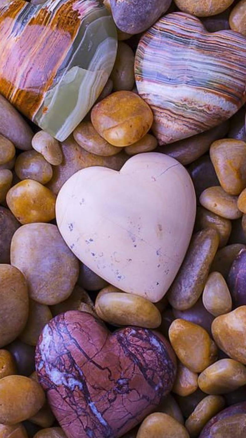 Stone Hearts, rocks, HD phone wallpaper