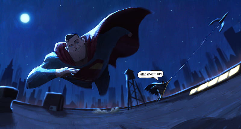 Superman Batman Hey Whatsup, superman, batman, superheroes, artwork, HD wallpaper