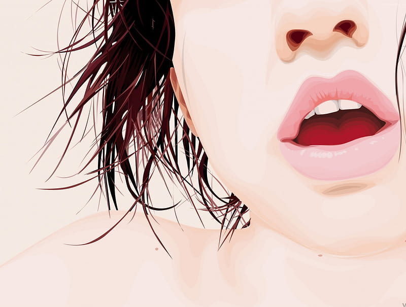 perfect lips, face, woman, lips, teeth, HD wallpaper