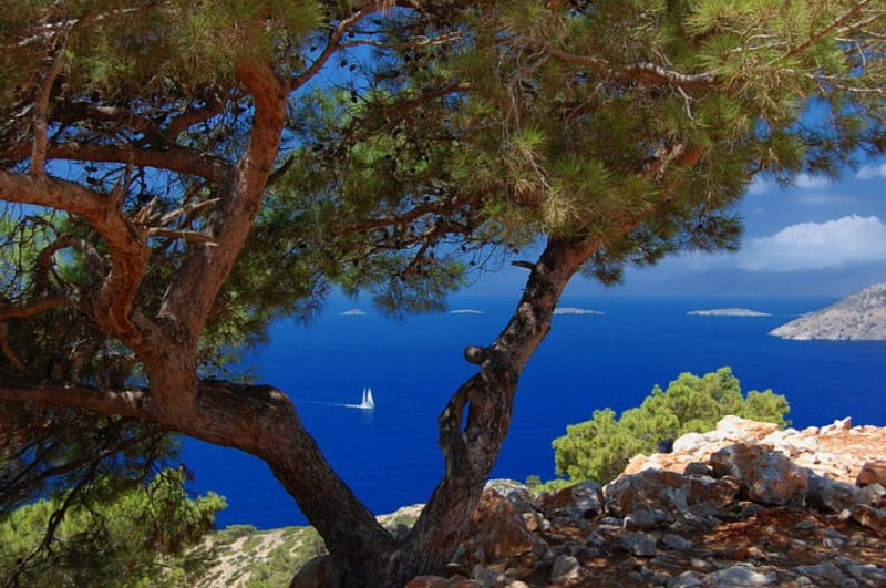 Symi island, island, bonito, GREECE, HD wallpaper