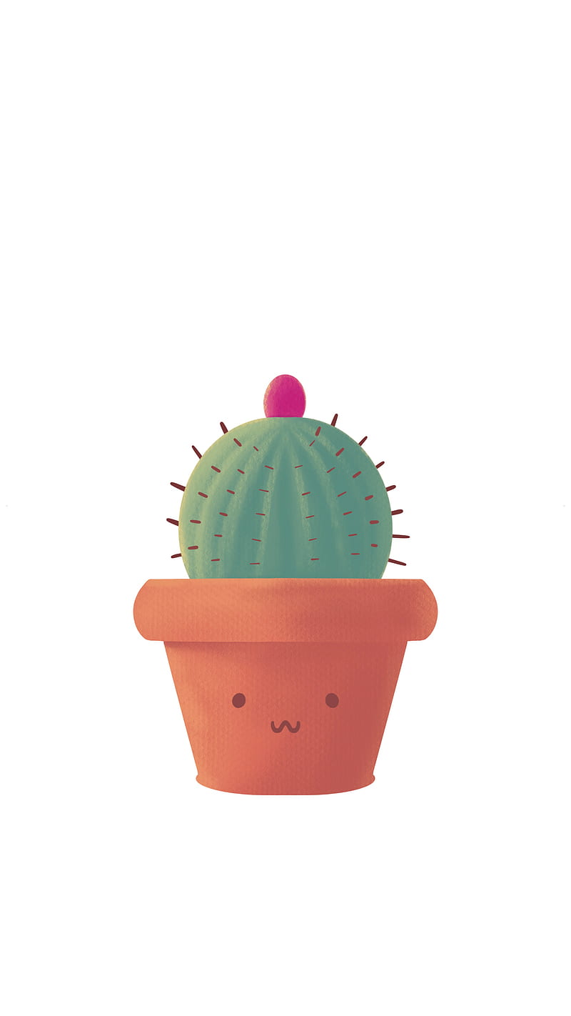Lil Cactus, Gibranibang, “Cactus” “2d” “” “cartoon” “plant” “green”  “digitalart” “minimalist” “minimal”, HD phone wallpaper | Peakpx