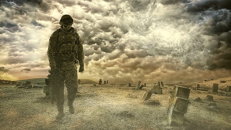 Untitled, soldier, cemetery, clod, background, HD wallpaper