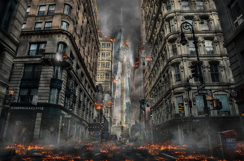City Explosion , city, explosion, buildings, HD wallpaper