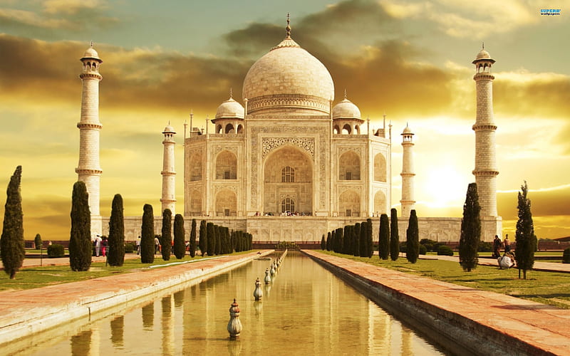 Taj Mahal, nature, world wonder, HD wallpaper