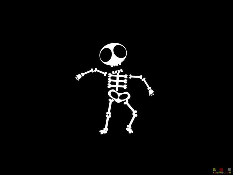 Toon Skeleton, skeleton, cartoon, HD wallpaper