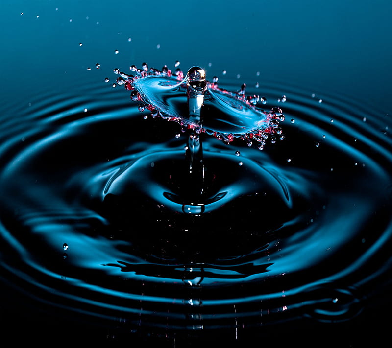 Arte de gota 3d, 2014, azul, guay, efecto nuevo, bonito, vista, visual,  agua, Fondo de pantalla HD | Peakpx