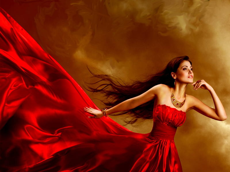Lady In Red Red Dress Lady Sweet Hd Wallpaper Peakpx 