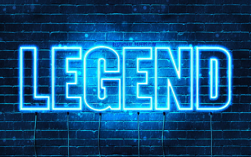 Legend with names, horizontal text, Legend name, blue neon lights, with Legend name, HD wallpaper