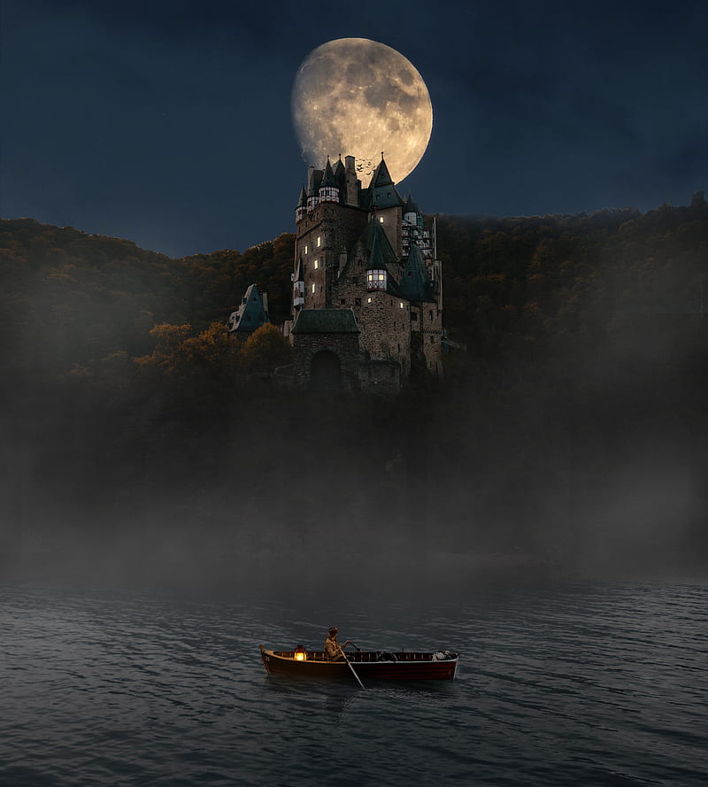 Haunted castle, halloween, spooky, HD phone wallpaper