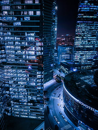 Night city, buildings, skyscraper, architecture, HD phone wallpaper ...