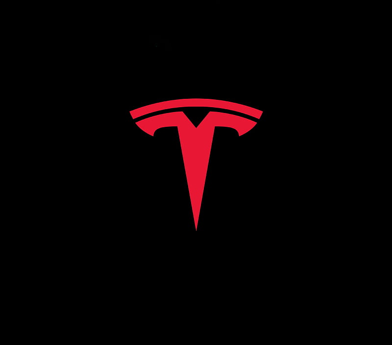 Tesla, logo, red, HD wallpaper