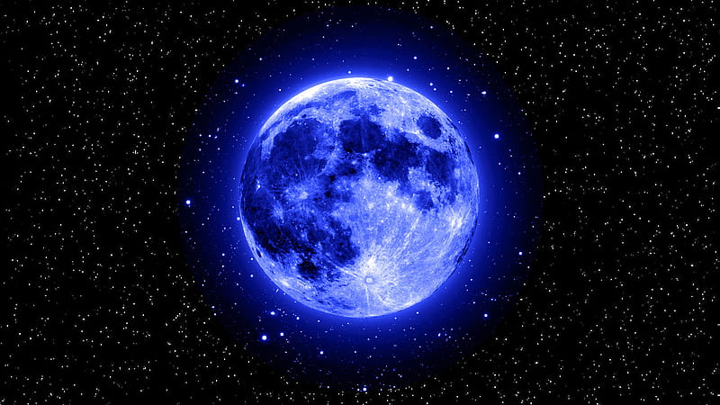 Spacial body, nature, moon, space, blue, HD wallpaper