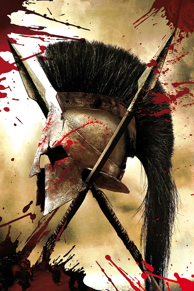 Spartan, 300, 929, blood helment, military, soldier, splatter, warrior, HD phone wallpaper