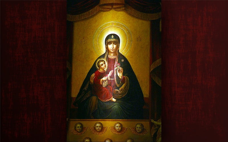 Mother of God of Aglona, Baby Jesus, Latvia, Mother of God, icon, HD wallpaper