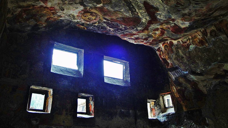 sumela monastry, mountain, constructions, history, the frescoes, HD wallpaper