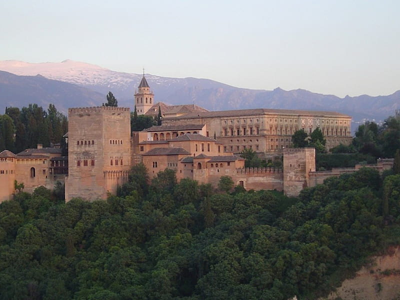 The Alhambra, Spain, architecture, muslim, la alhambra, christian, arabic, spain, andalucia, carlos v, granada, fortress, HD wallpaper