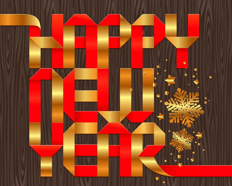 Happy New Year, words, 3d, meassage, New Year, HD wallpaper