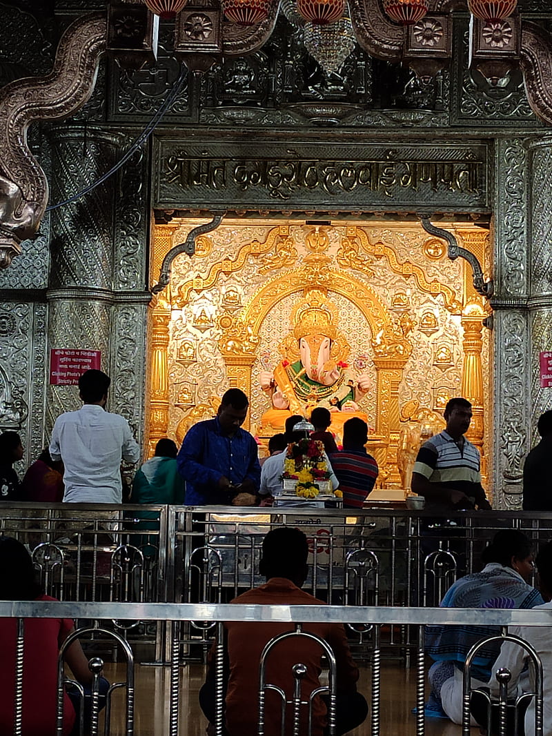 Ganesh Ganpati, almighty, dagdusheth, god, gold, golden, halwai, lord, pune, HD phone wallpaper