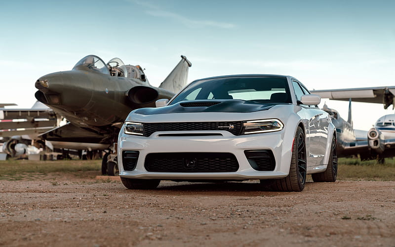 2020, Dodge Charger, Scat Pack, front view, exterior, gray sedan, tuning Charger, black wheels, american cars, Dodge, HD wallpaper