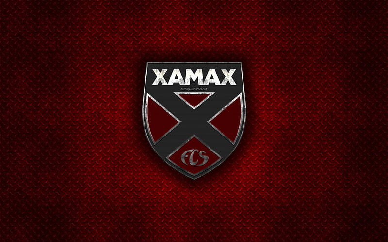 Neuchatel Xamax FCS, Swiss football club, red metal texture, metal logo, emblem, Neuchatel, Switzerland, Swiss Super League, creative art, football, HD wallpaper