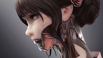 anime cyborg face