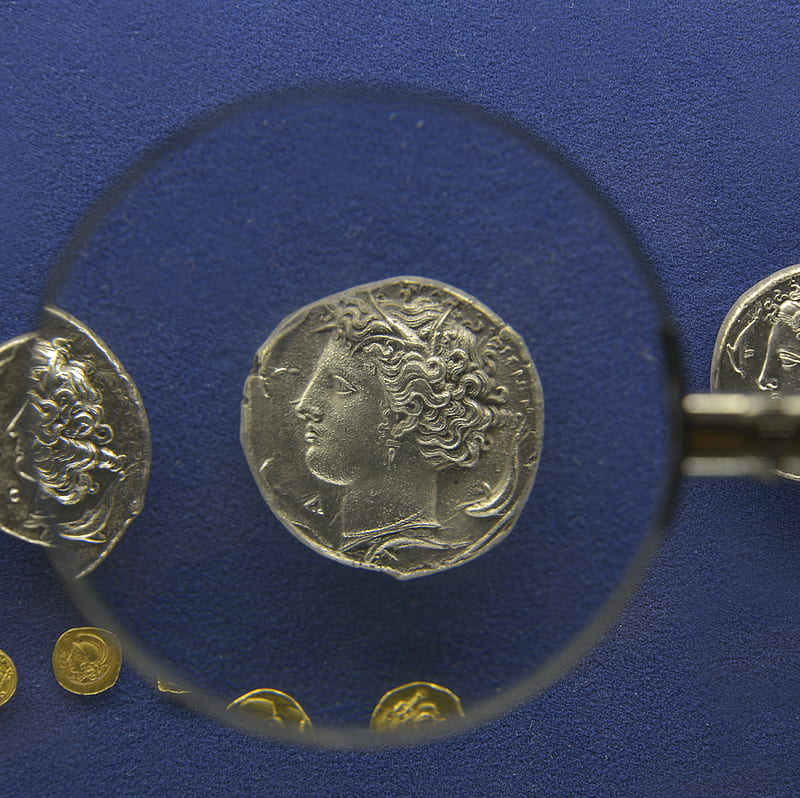 Greek old coin, cash greek, coins, pfurman, HD wallpaper