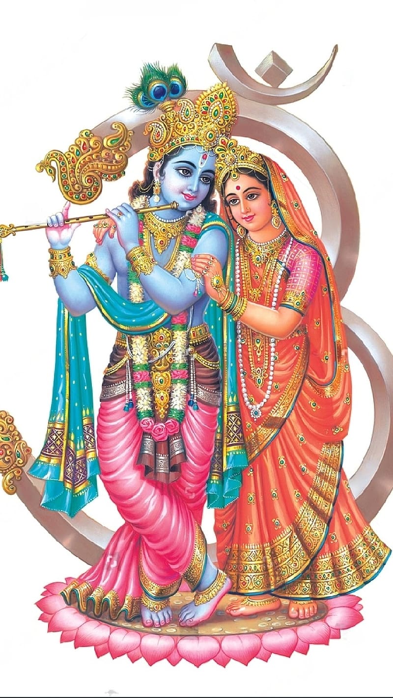 Shri Radhe Krishna, om radhe krishna radhe krishna ki , om radhe krishna, lord, god, HD phone wallpaper