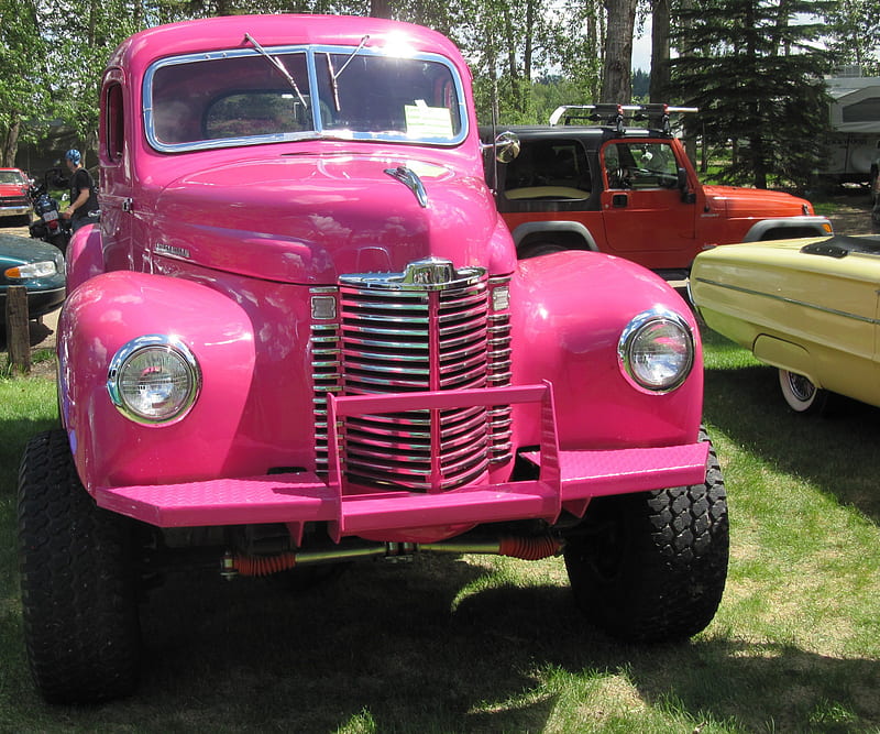 1941 International Truck, International, graphy, Pink, headlights, Truck, HD wallpaper