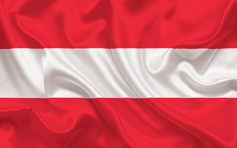 Austrian flag, Austria, flag of Austria, silk fabric, HD wallpaper