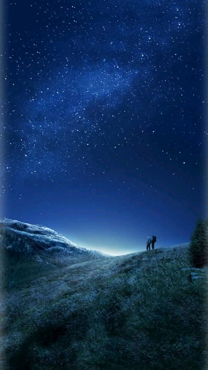 Nuit , galaxy, plus, edge, mate, blue, sky, infinity, milky, night, phone, HD phone wallpaper