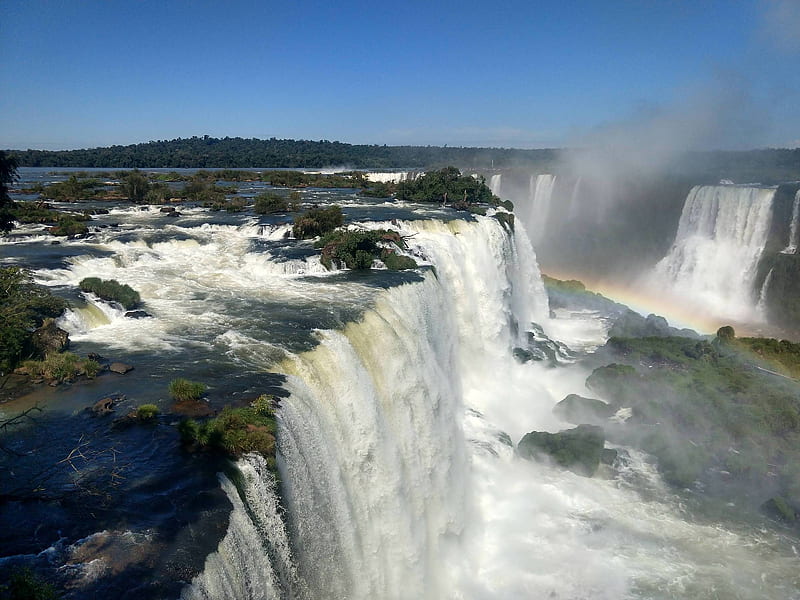 Iguazu Falls, cool, river, fun, nature, waterfalls, HD wallpaper
