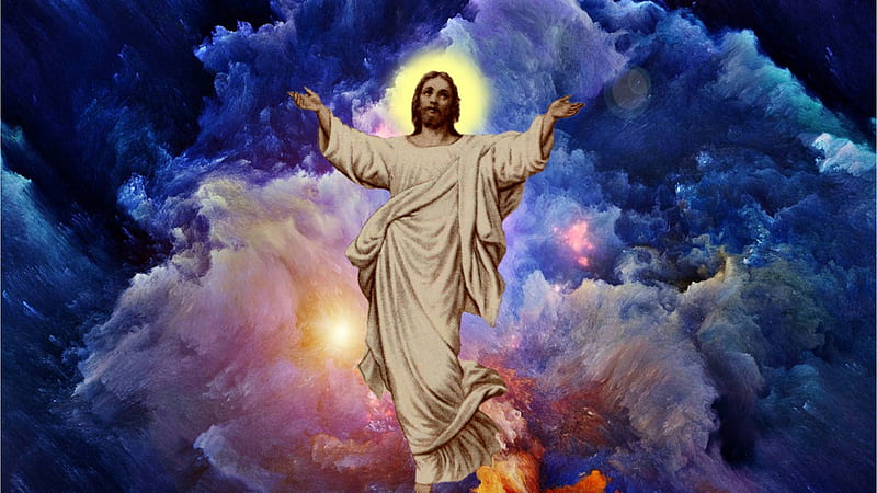 Jesus en el medio del cielo jesus, Fondo de pantalla HD | Peakpx