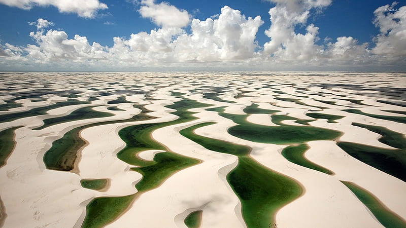 Lencois Maranhenses, National park, White sand dunes, Freshwater pools, Brazil, HD wallpaper