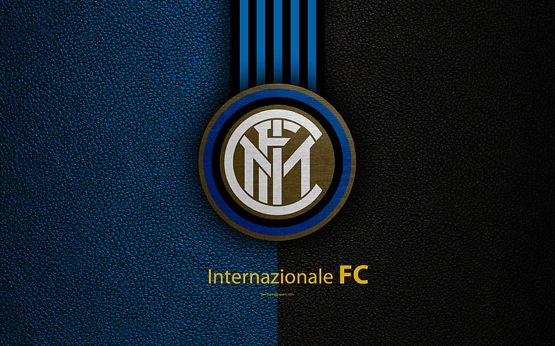 Internazionale FC Italian football club, Serie A, emblem, logo, leather texture, Milan, Italy, Italian Football Championships, Inter Milan, HD wallpaper