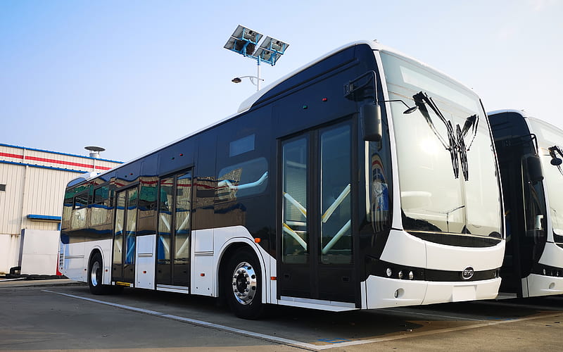 BYD K7, exterior, front view, electric bus, electric vehicle, buses, BYD, HD wallpaper