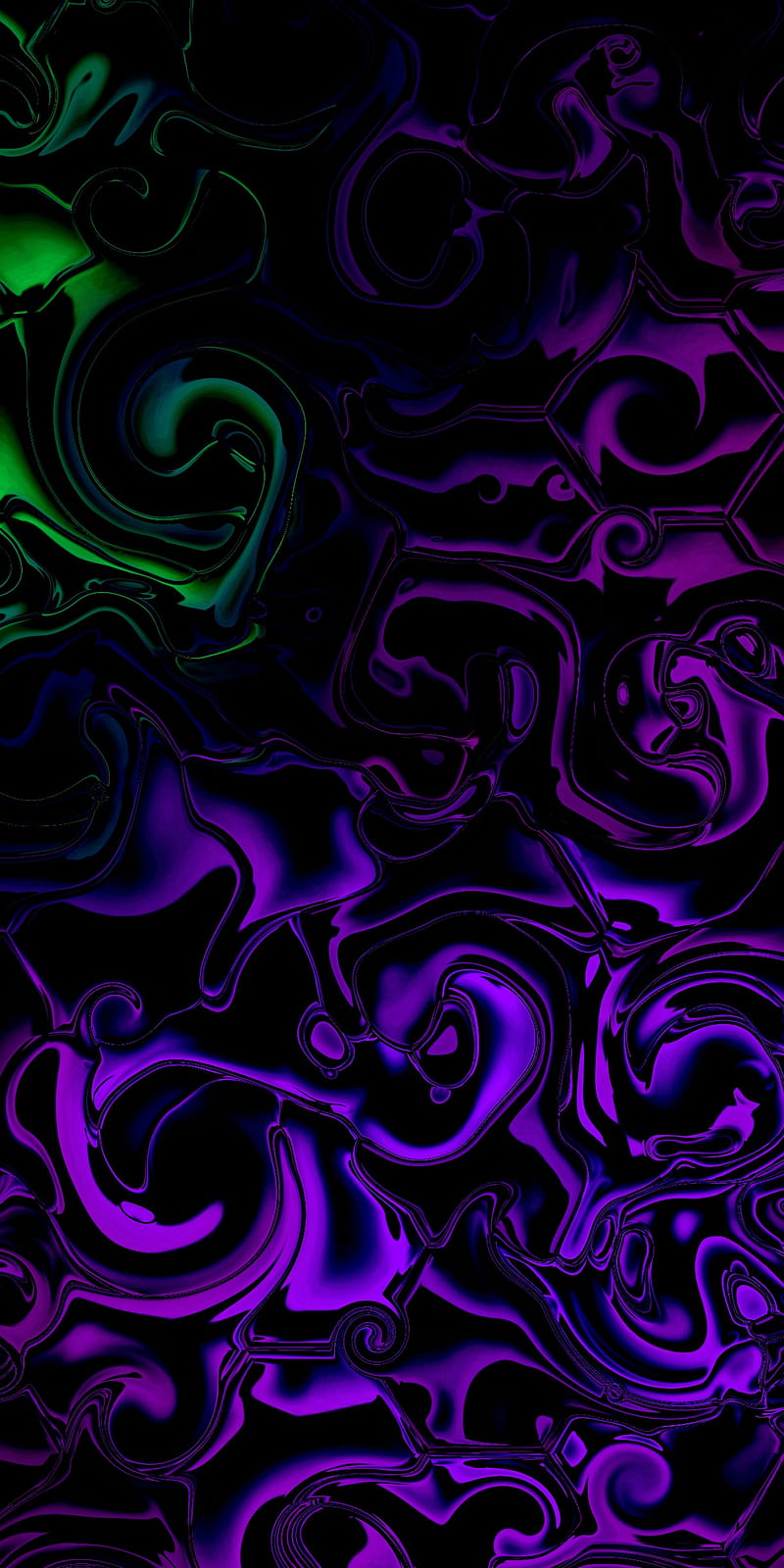 Metal goo, abstract, dark, green, liquid, purple, shiny, texture, HD phone wallpaper