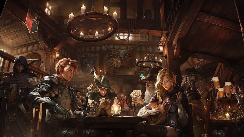 Fantasy, Medieval, Tavern, HD wallpaper