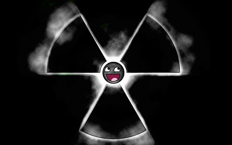 Funny Bio Hazard, Black and White, Funny, Smiley, Bio Hazard, HD wallpaper