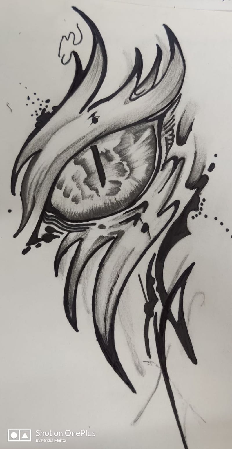 An Eye for an eye, dragons, tattoo, HD phone wallpaper | Peakpx