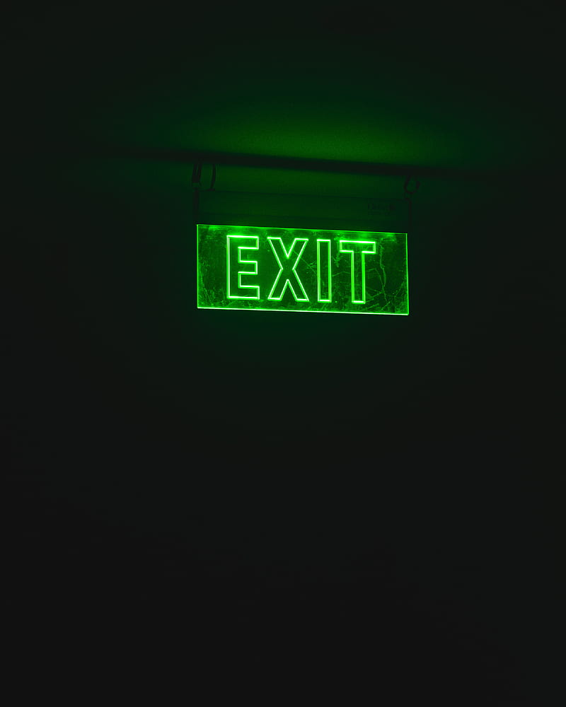 exit, neon, word, HD phone wallpaper